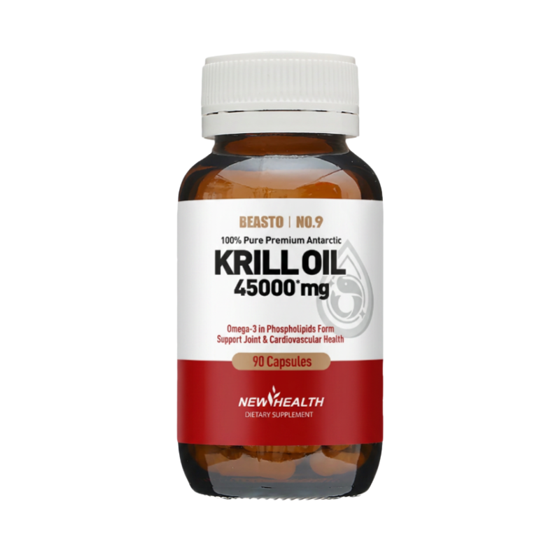 Premium Antarctic Krill Oil 45000mg supplement product packaging